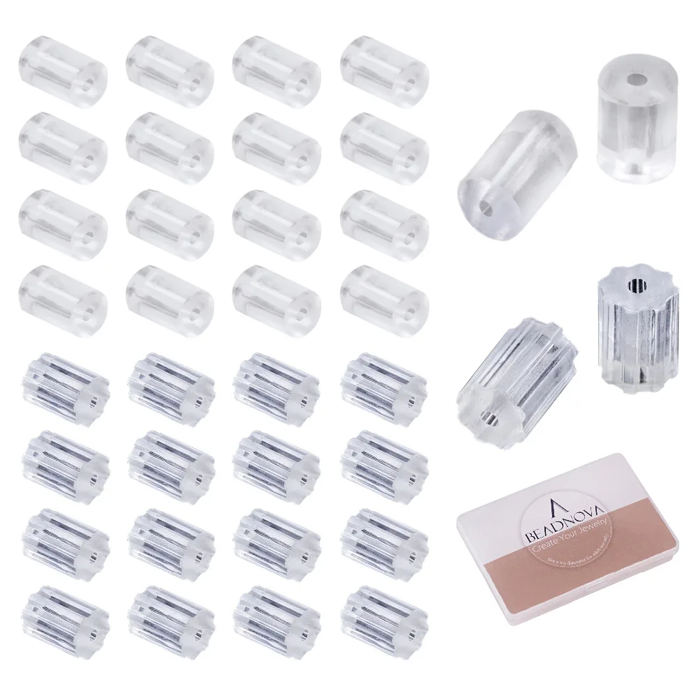 

BEADNOVA CYLINDER RUBBER EARRING BACKS FOR REPLACEMENT (3mm, 500pcs)