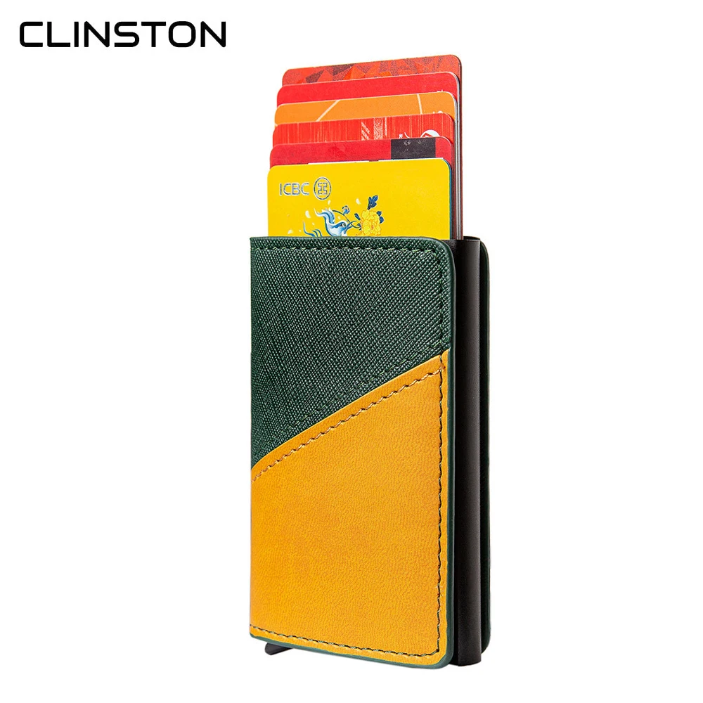

2020 New product fashion contrast wallet aluminum alloy RFID credit card case simple trend universal card holder for men women