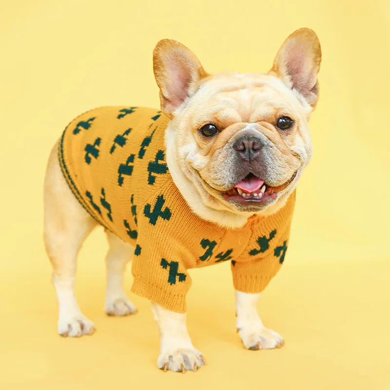 

Dog Puppy Clothes Turmeric Cactus Sweater Pet Cat Fit Small Dog Spring and Autumn Pet Dog Costume Cloth Dog Sweater