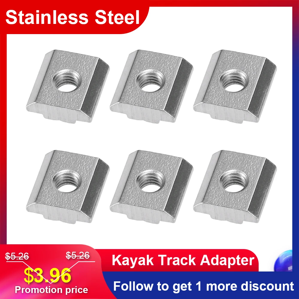 6 шт Нержавеющая сталь каяк трек гайка переходника Аппаратные аксессуары к