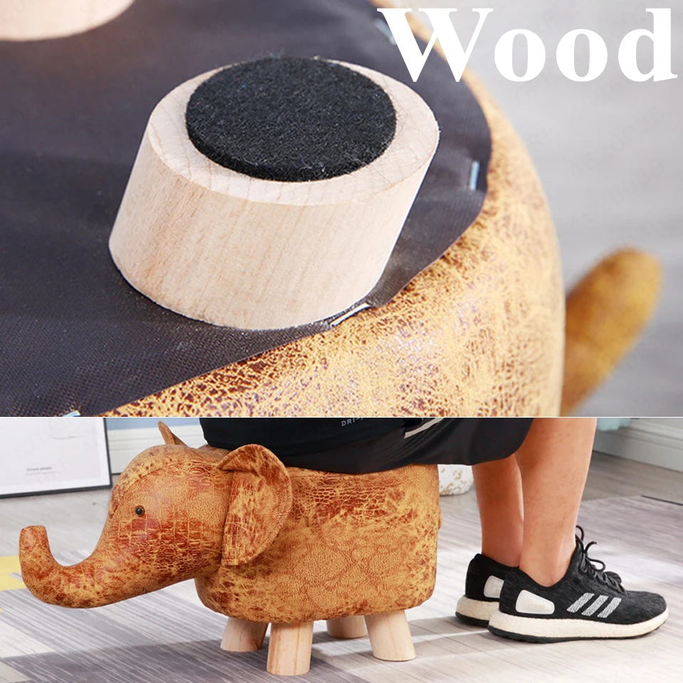 Оптовая продажа твердой древесины мультфильм табурет табуретка для животных