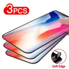 Закаленное стекло с закругленными краями для iPhone X, Xr, Xs, 11, 12 Pro Max, Защита экрана для iPhone 6, 6s, 7, 8 Plus, SE 2020, защитная пленка