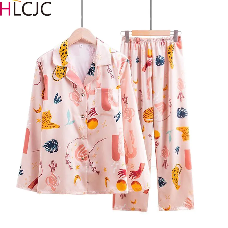 2 шт. весенне Летняя женская одежда для сна пижама из искусственного шелка и