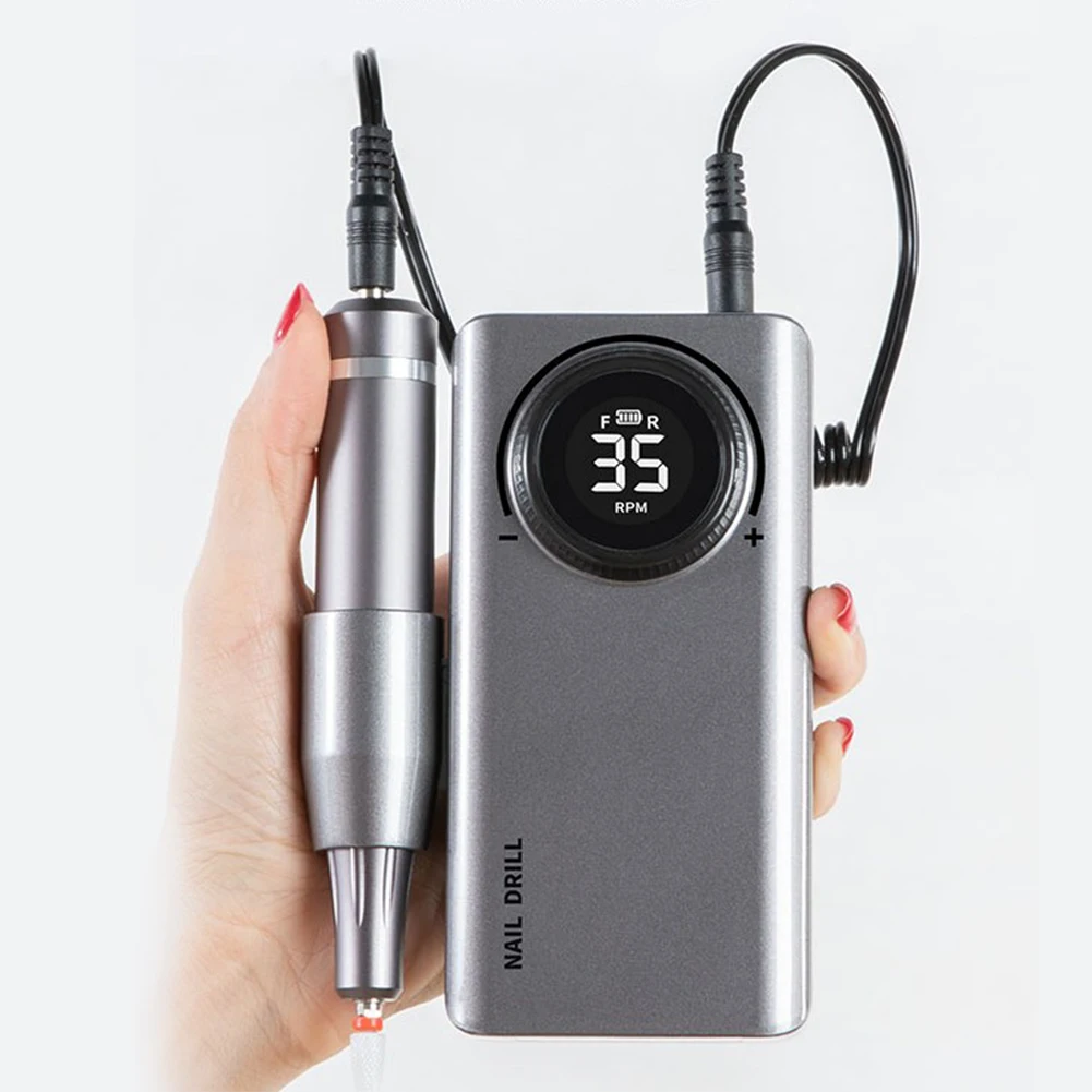 

35000RPM Rechargeable Nail Drill Machine Portable Nail Drill Kit with 6 Drill Bits for Nail Polishing Cuticle Manicure Tool