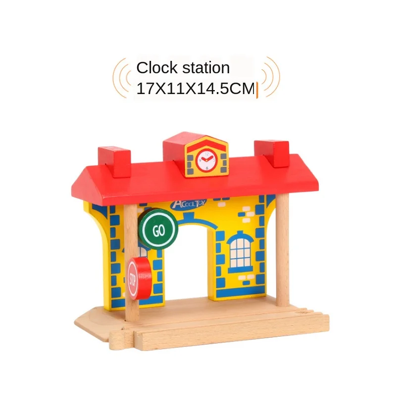 Деревянная игрушка трек P152 совместимая с железнодорожной станцией деревянный