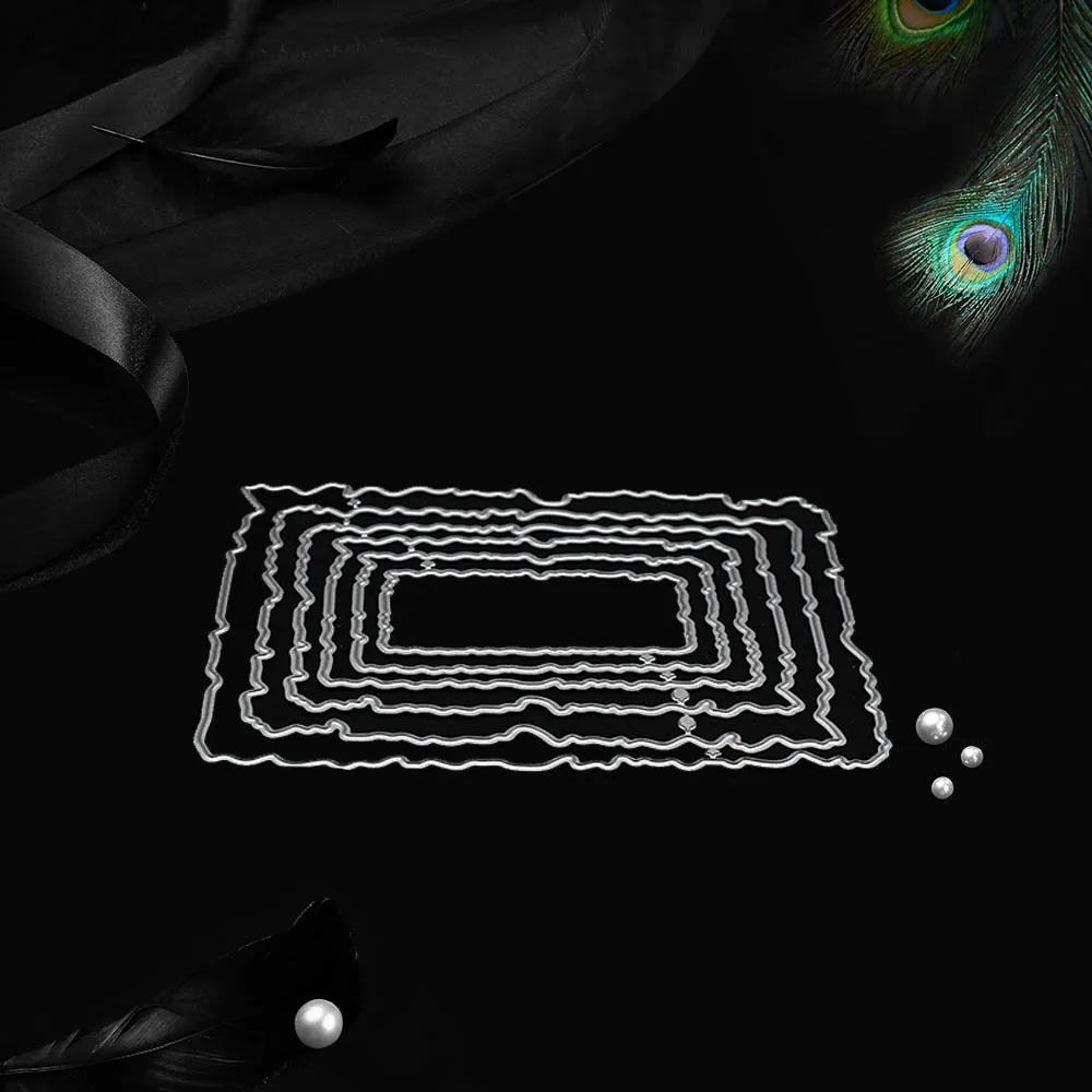 6 шт./компл. прямоугольная рамка металлические режущие штампы винтажные рваные