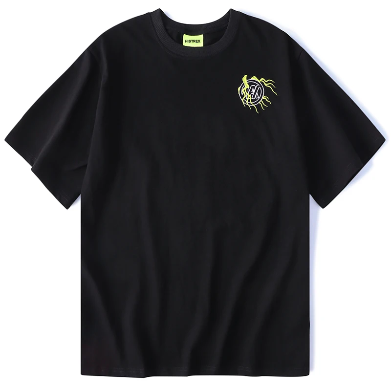 Histrex вышивка китайский дракон для мужчин футболка одежда с круглым вырезом в