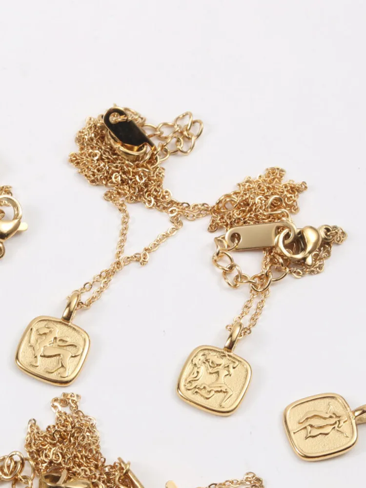 

Stainless Steel Twelve Constellations Designer Necklace Pendant Gold Chain Gift For Women Minimalist Punk Accessories Jewellery