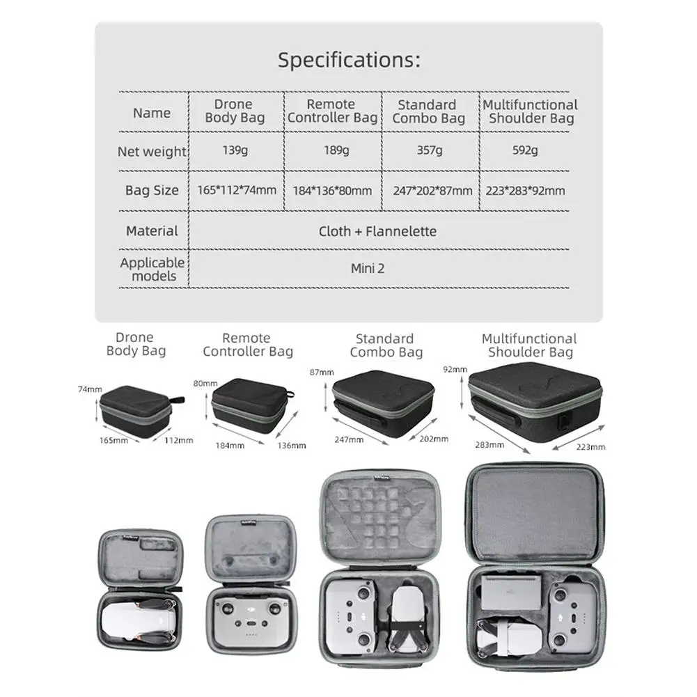 

Carrying Case Storage Protective Bag for DJI Mini 2 Drone Remote Controller Accessories