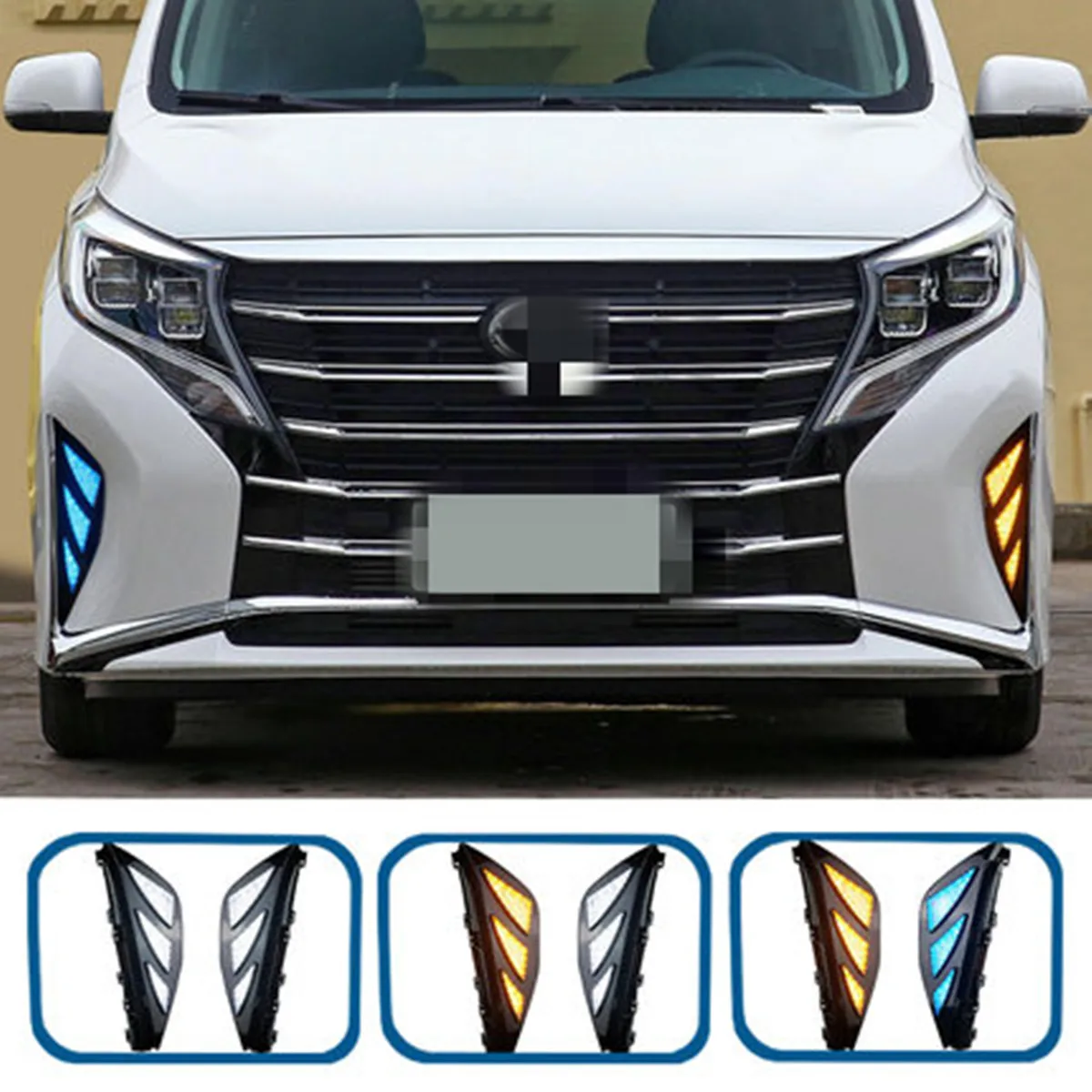 

Автомобильные светодиодные дневные ходовые огни ДХО для Trumpchi M8 2021 с желтым сигналом поворота и синим ночным режимом автомобитовары