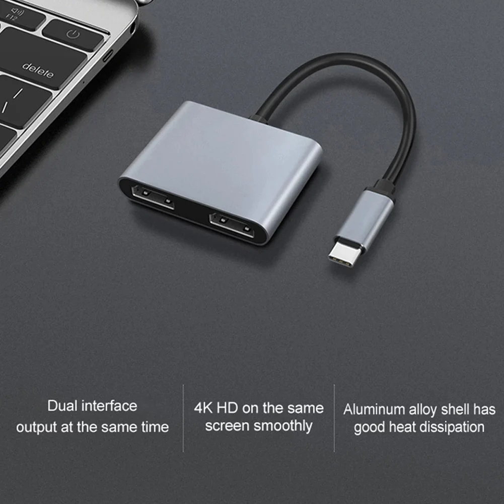 

2021 New USB HUB Type C to Dual Screen Display Compatible Splitter Video Converter Convenient Simple Operation