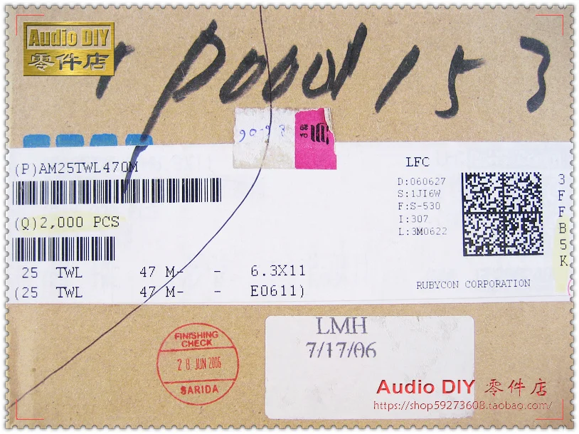 Бесплатная доставка 20 шт./50 шт. старая модель Rubycon оранжевая TWL (CEB) 47 мкФ Ф/25 в 6 3*11 мм