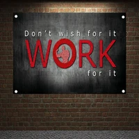 dont wish for it work for it motivational workout posters wall chart exercise bodybuilding banners flag tapestry gym decoration