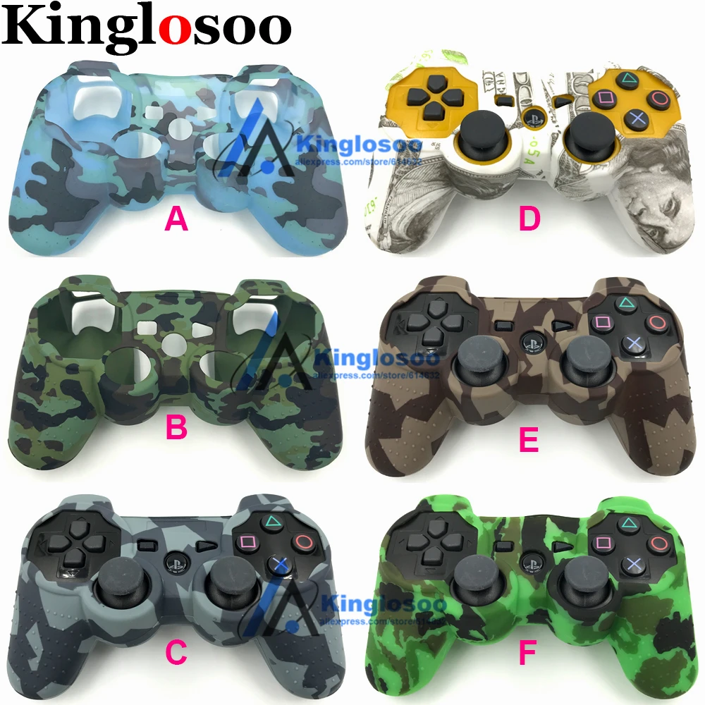 Камуфляжные силиконовые гелевые резиновые мягкие чехлы для контроллеров Playstation 3