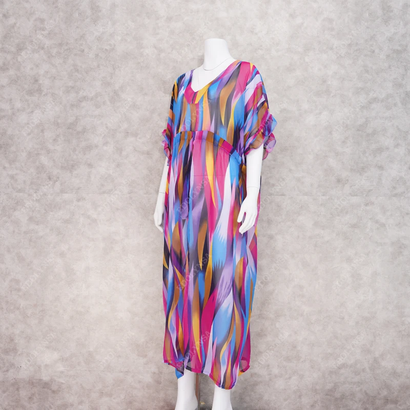 2021 Chiffon Beach Cover up Bathing suit for Women Pareo Swim Saida De Praia Robe Plage Kaftan Dress #Q830 | Женская одежда