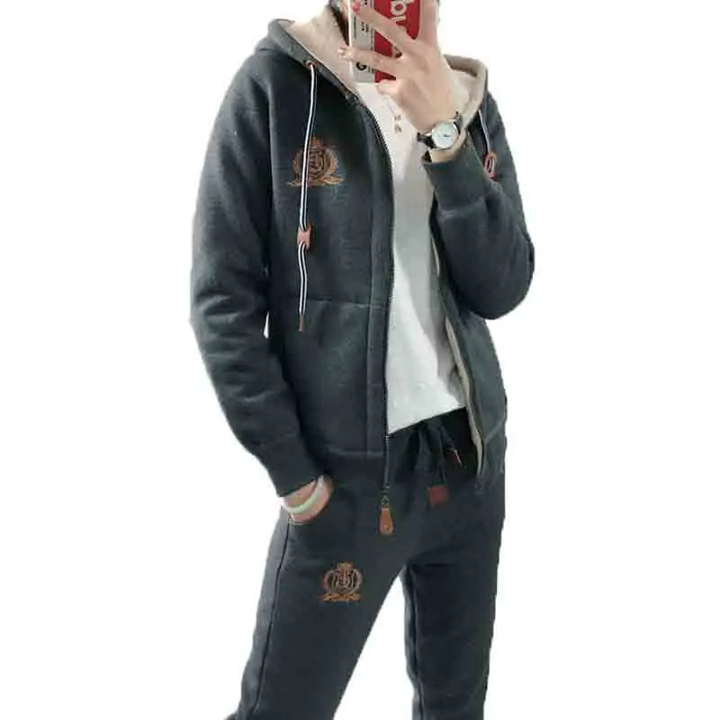 

Cotton-Padded Jacket Women Autumn And Winter 2021 New Casual Hooded Korean Embroidered Lamb Wool Plus Velvet Thick Coat M354