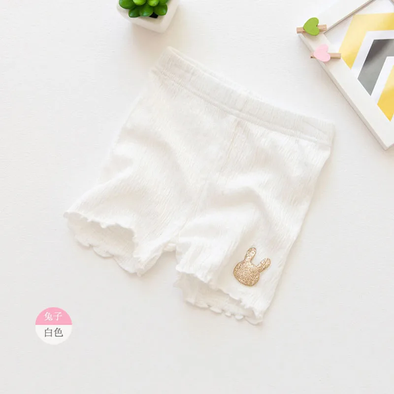 Летние Шорты для девочек с рисунком кролика и бантом хлопковые шорты детей