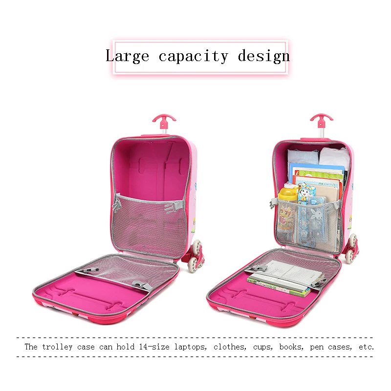 Новинка 2019 Детская сумка на колесиках с 3D рисунком детский рюкзак для девочек