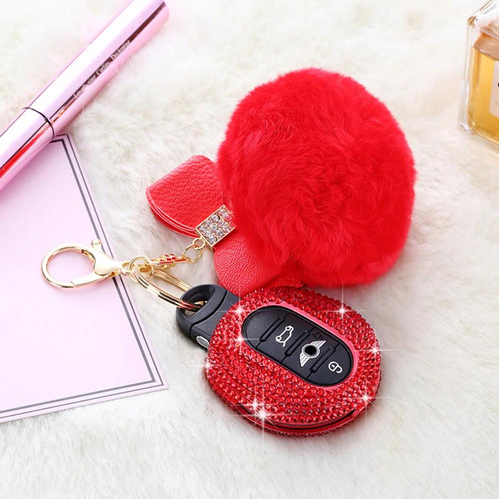 Алмазный кристалл плюшевый шар брелок для ключей автомобиля крышка Чехол Декор