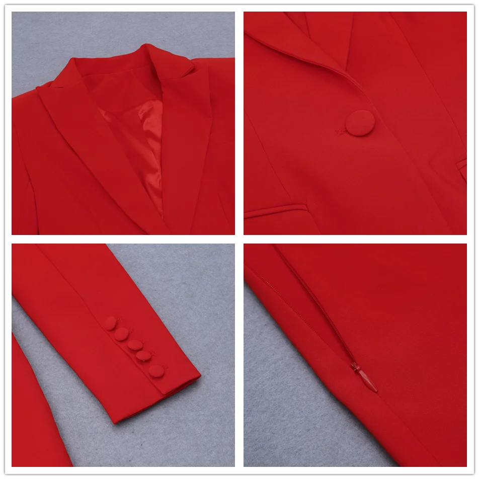 

2021 New Summer Women Red V Neck 2 Two Pieces Sets Long Sleeve Tops& Full Pants Club Celebrity Runway Party Casual Sets