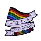 Мы все немного гей эмаль Pin-код тн ВЭД ЛГБТ Радуга брошь в виде флага гордость значок относиться к людям с доброте подарок