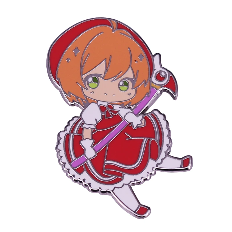 Card Captor брошь по мотивам аниме Cardcaptor Sakura КИНОМОТО Клоу уплотнения жезл Pin Japoanese