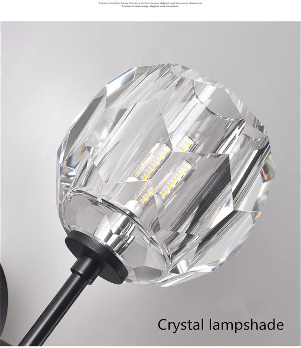 

Nodic LED Wall Light Crystal Metal Modern Indoor Light Fixture Shop Bar Restaurant Living Room Background Decoration Wall Sconce