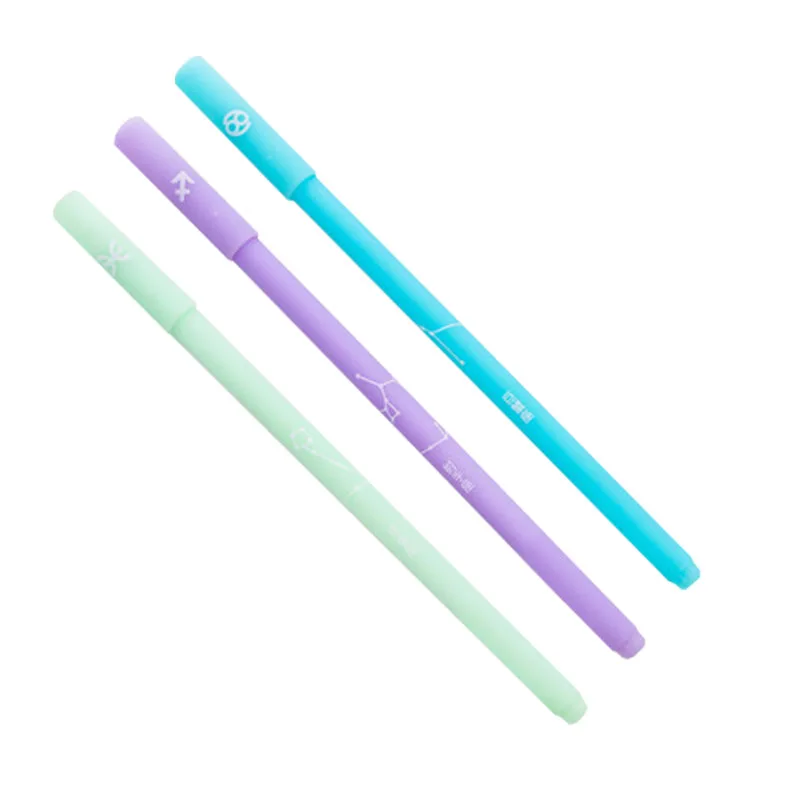 3 шт 12 созвездий 0 5 мм черные ручки для школы гелевая ручка Kawaii школьные