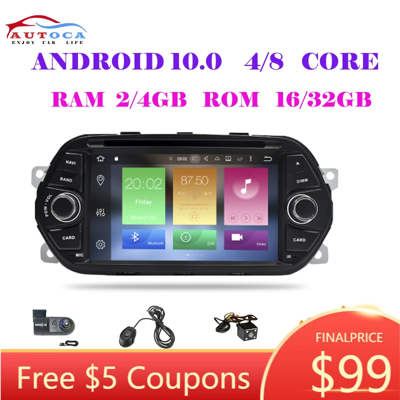 Android 10 0 Автомобильный Dvd стерео GPS для Fiat Tipo Egea Dodge Neon 2015 2016 2017 2018 Радио DVD WiFi Аудио
