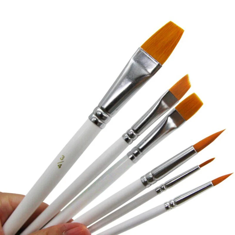 

6pcs /set Painting Brush Oil Paint Nylon Hair Water Color Painting Brush Acrylics Brush Art Set Oil Painting Brushes