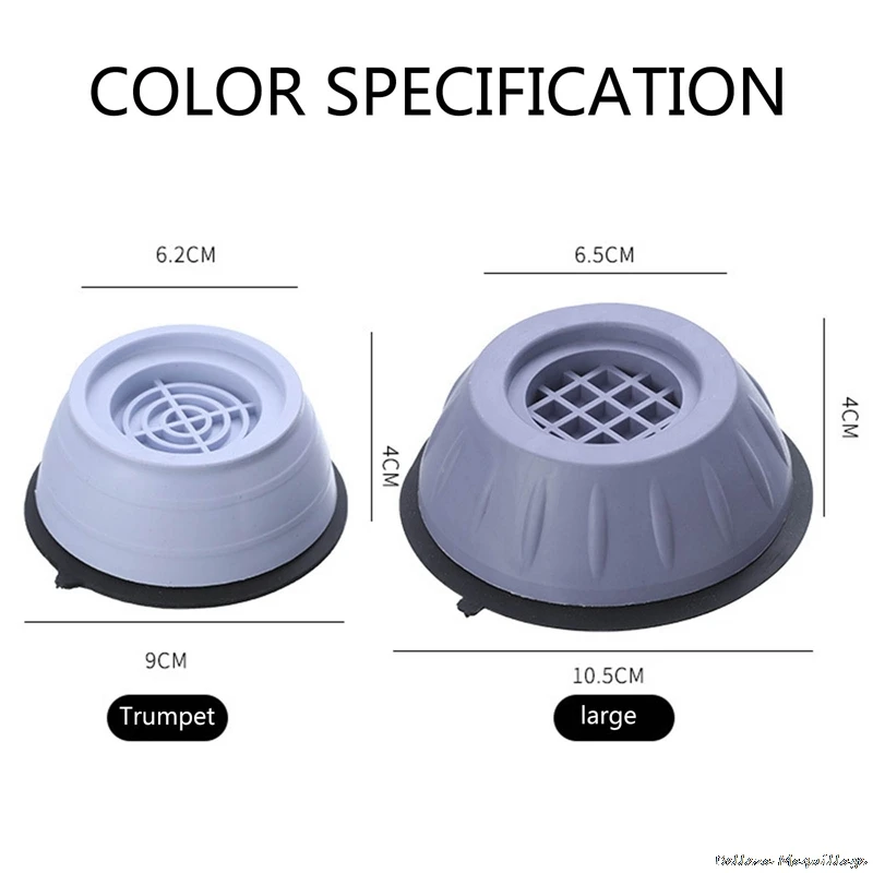 

4PCS Anti-Vibration Feet Pads Universal Washing Machine Rubber Mat Anti-Vibration Pad Dryer Refrigerator Base Fixed Non-Slip Pad