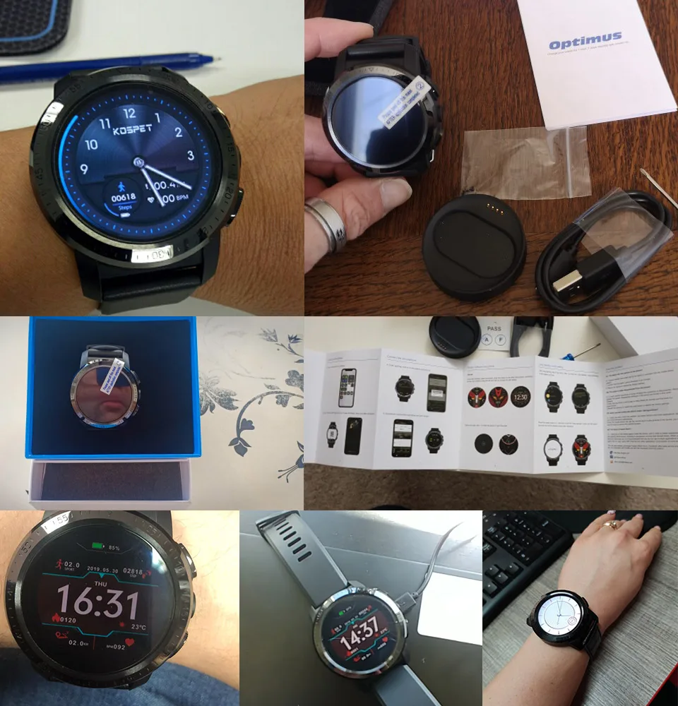 KOSPET Optimus Pro 3 ГБ 32 800 мАч Bluetooth Dual 4G SmartWatch телефон водонепроницаемый 8.0MP 1 39 &quotмужские