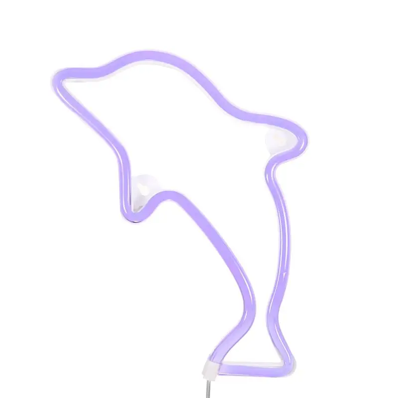 Неоновые Настенные светильник Дельфин неоновый светодиодный Батарея или USB