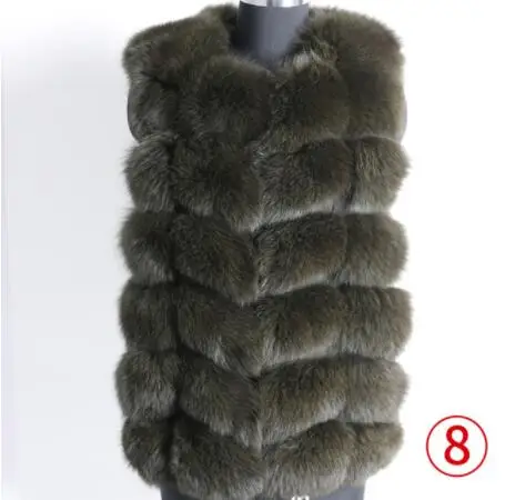 short vest 14 Женская мода осенний зимний стиль настоящая лисица пальто жилет тонкий круглый вырез зимний женский натуральный мех куртка пальто жилет - Цвет: short vest 14