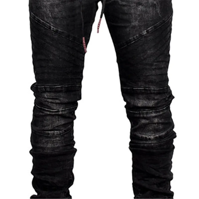 

2021 New Men's Classic Stretch-fit Jeans Business Casual Fashion Denim Trousers Simple String-And-Elasticated Men's Plain Jeans