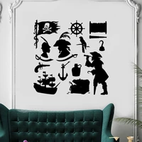 pirate captain puzzle sign wall stickers for kids room decals sticker vinyl removable wall decal wallpaper cx541
