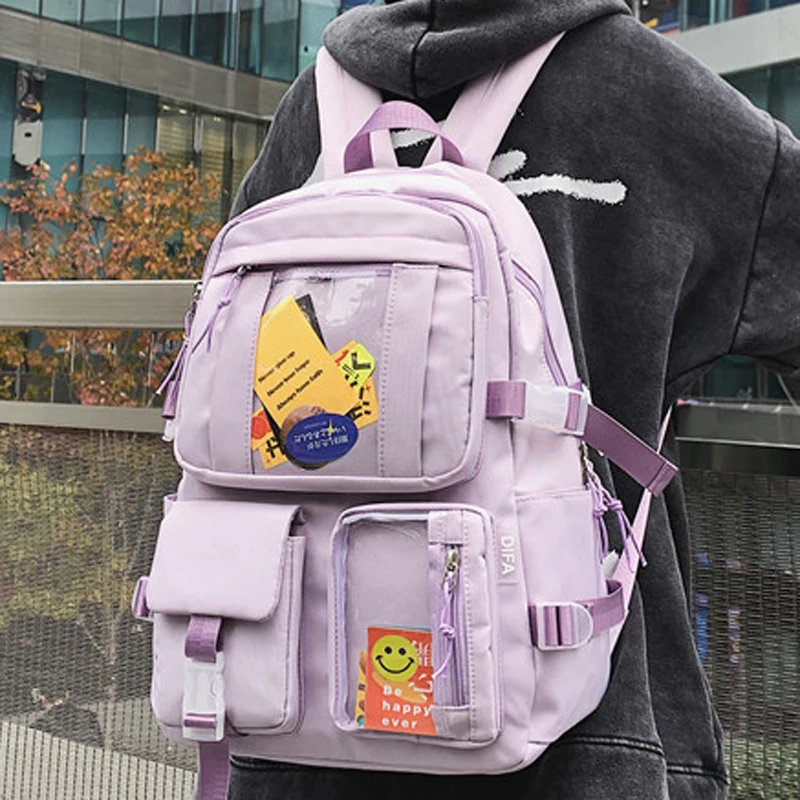 

Рюкзак женский, нейлоновый, однотонный, водонепроницаемый