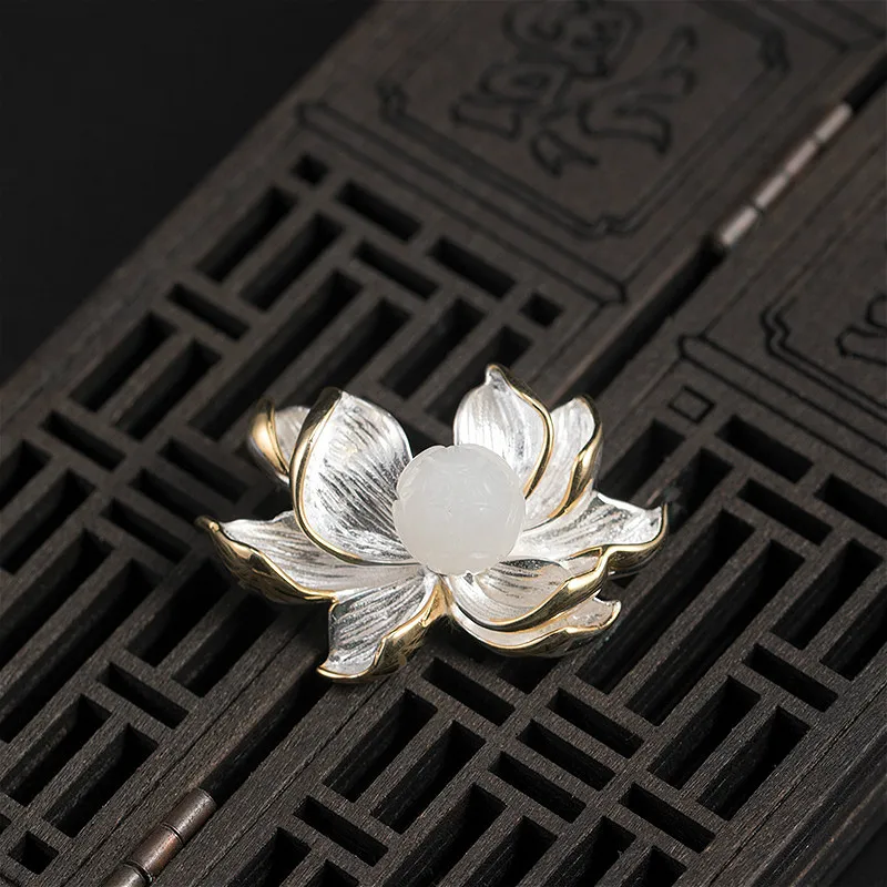 Женская Брошь из стерлингового серебра 100% пробы с жемчугом в форме цветка и