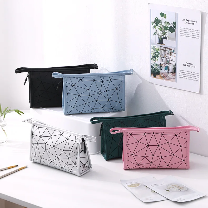 

New Women Travel Cosmetic Bag Multifunction Geometric Makeup Bags Waterproof Portable Toiletries Organizer Make Up Cases