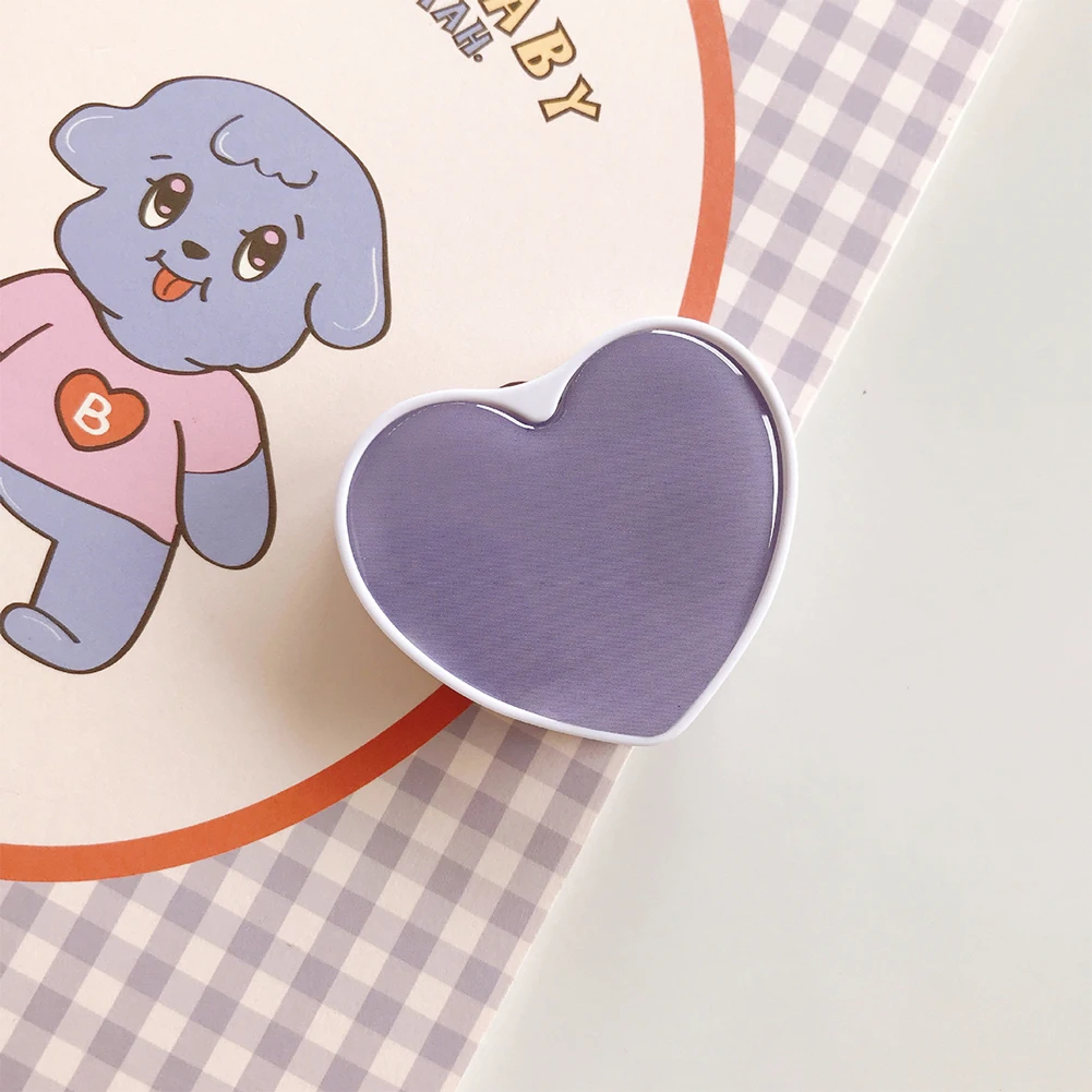 Универсальный свежий сплошной цвет милое сердце-образный складной мобильный