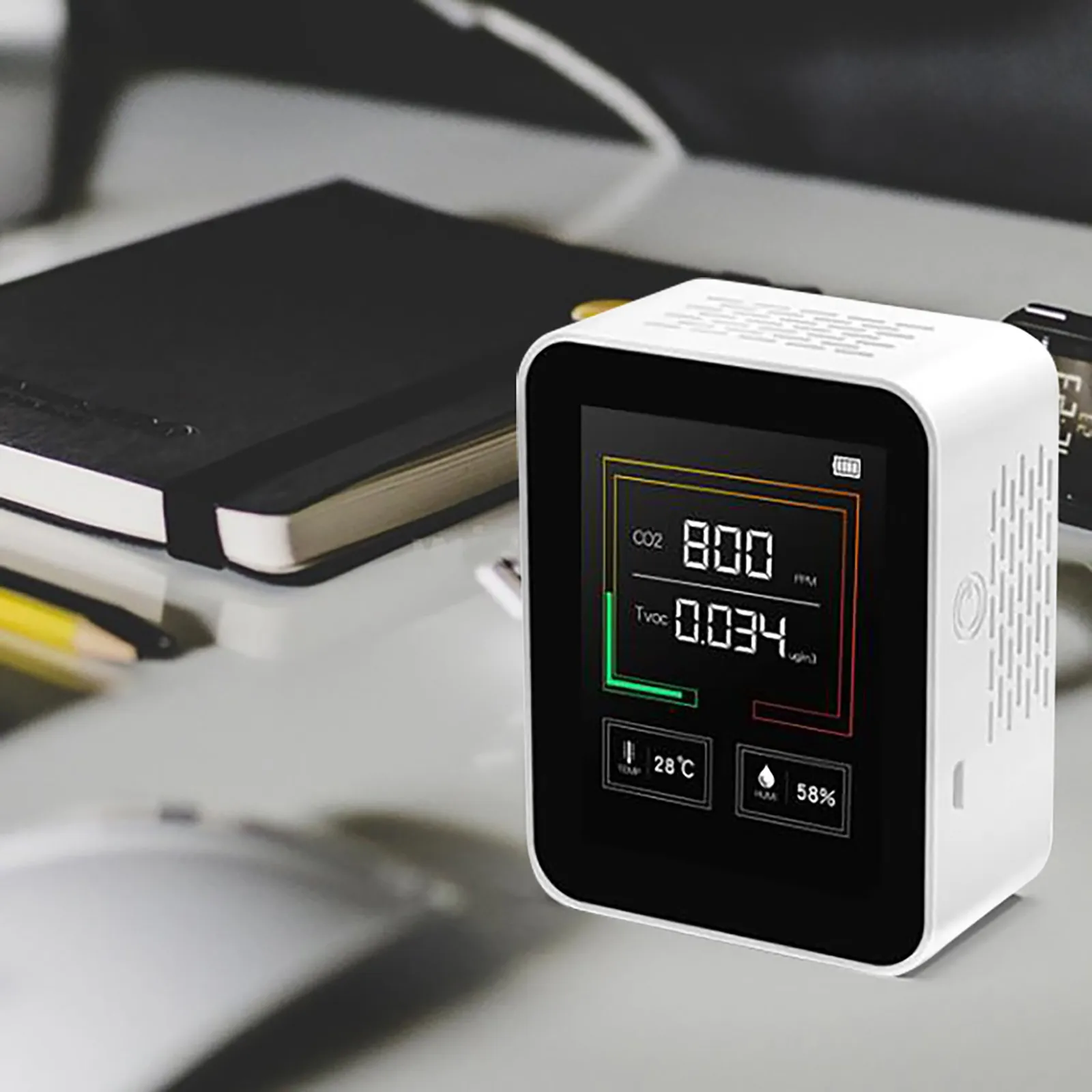 

Measuring Device Air Quality Carbon Dioxide Detector Display 400-5000ppm With Temperature Humidity Display