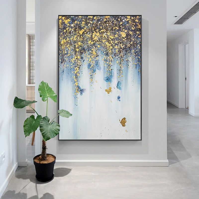 Современная ручная роспись маслом в виде бабочки холст коридор подвесная