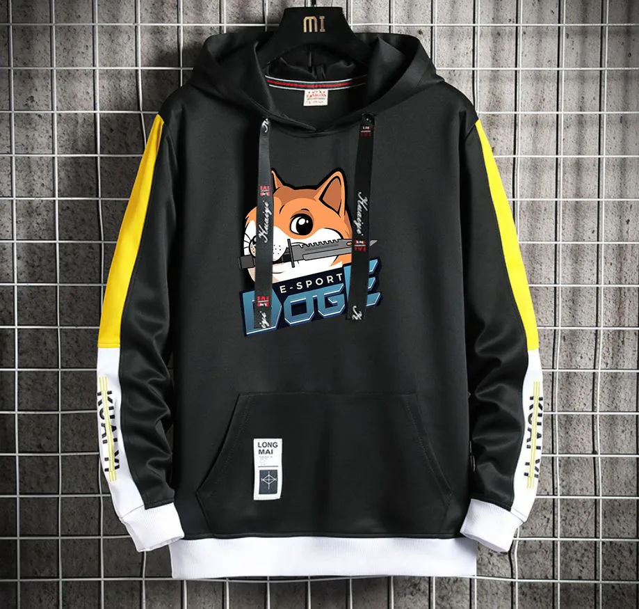 

Anime Doges Cute Hoodie Men/Women Popular Harajuku Hoodeds Pullover Streetwear Casual Fake Two-Piece jacket coat