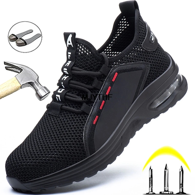 

Nice Vogue Safety Shoes Men Steel Toe Shoes Anti-puncture Work Sneakers Indestructible Work Sefety Boots Male Shoes Work Boots