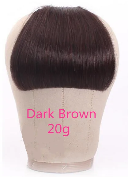 Dark Brown 20g Halo Lady beauty, блонд, человеческие волосы, челка, на заколках, для наращивания, не Реми, на заколках, бахрома, волосы, тупой срез, челка, 613 блонд, аккуратный взрыв - Цвет: Dark Brown 20g