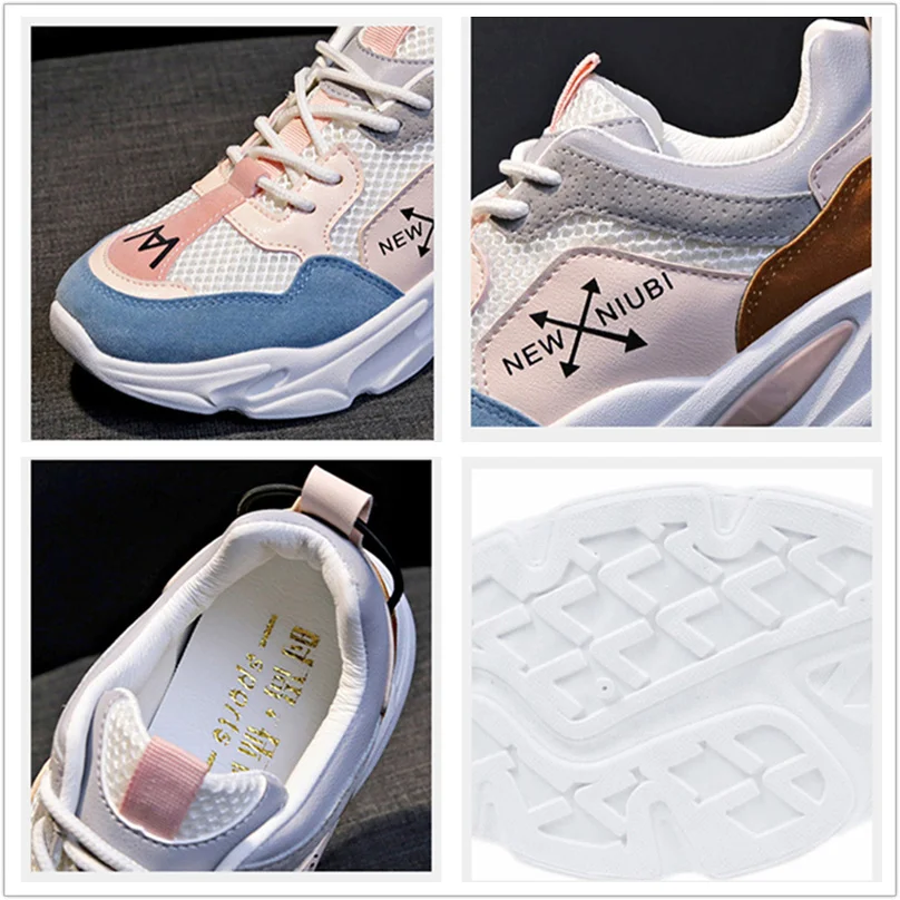 Новинка сезон осень женские дышащие кроссовки на толстой платформе модная