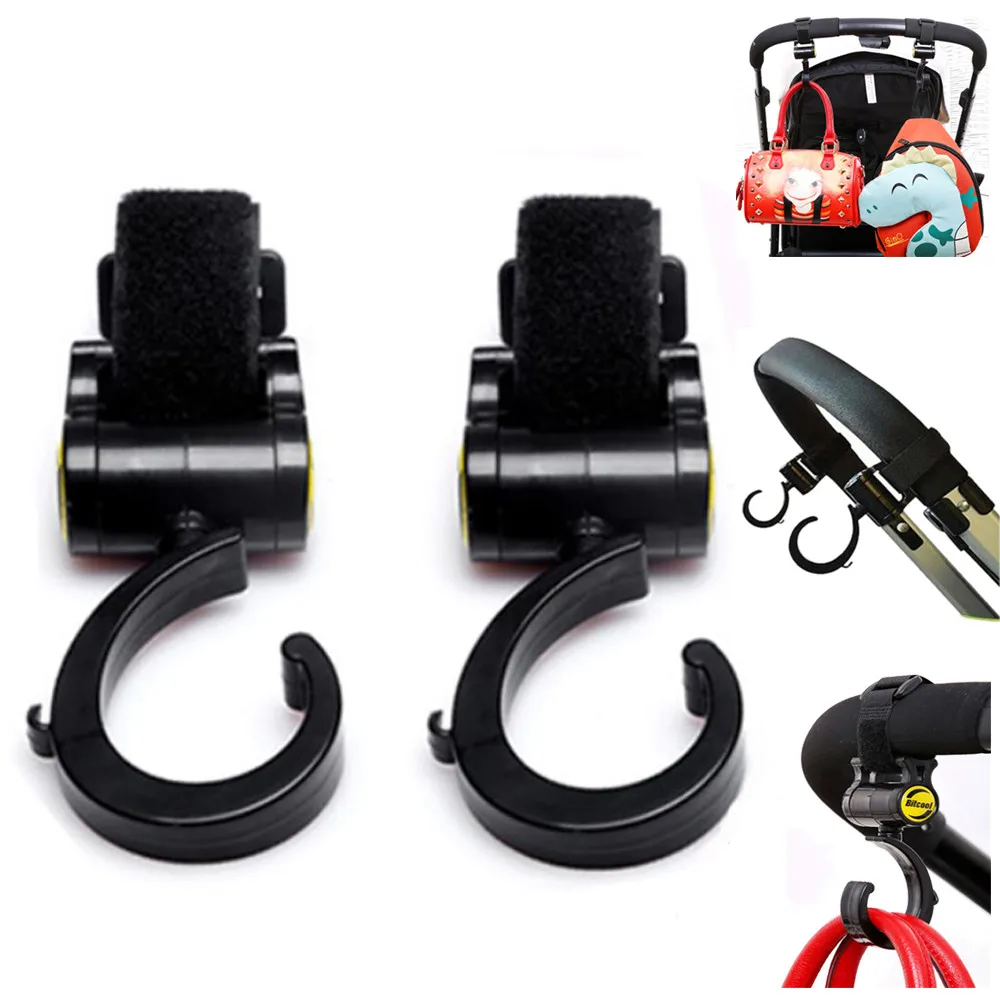 

2 шт. многоцелевой крючки для детской коляски Коляска 360 Вращающаяся вешалка крючки коляска для хранения детской коляски Аксессуары для кол...