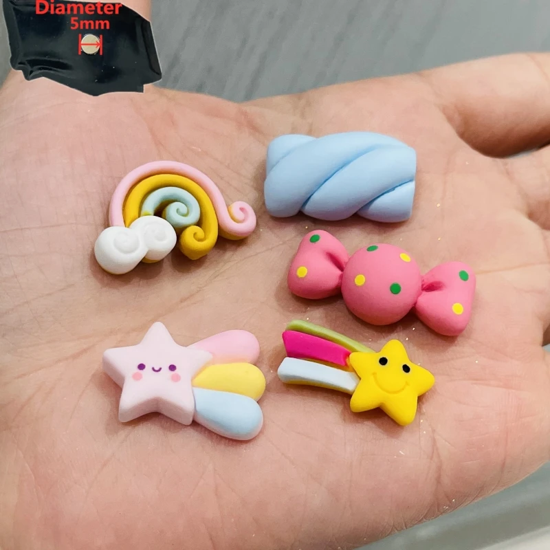 5PCS Resin Cute Cartoon Fridge Magnetic Sticker Candy Rainbow Marshmallow Shooting Star Refrigerator Magnets Office Supplies