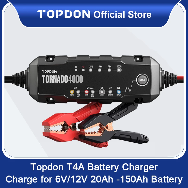 Автоматическое зарядное устройство для аккумуляторов Topdon T4000 6 в 12 В