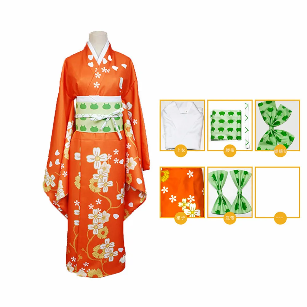 

Anime Super Danganronpa 2 Saionji Hiyoko Kimono Set Cosplay Costume